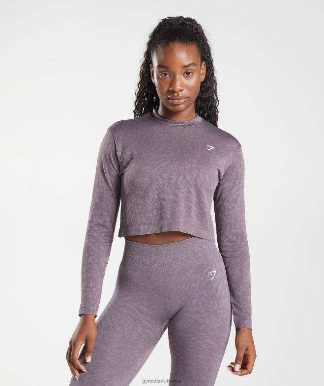 Gymshark adapter animal - haut à manches longues sans couture sauvage | lilas musqué femmes 6HF28472